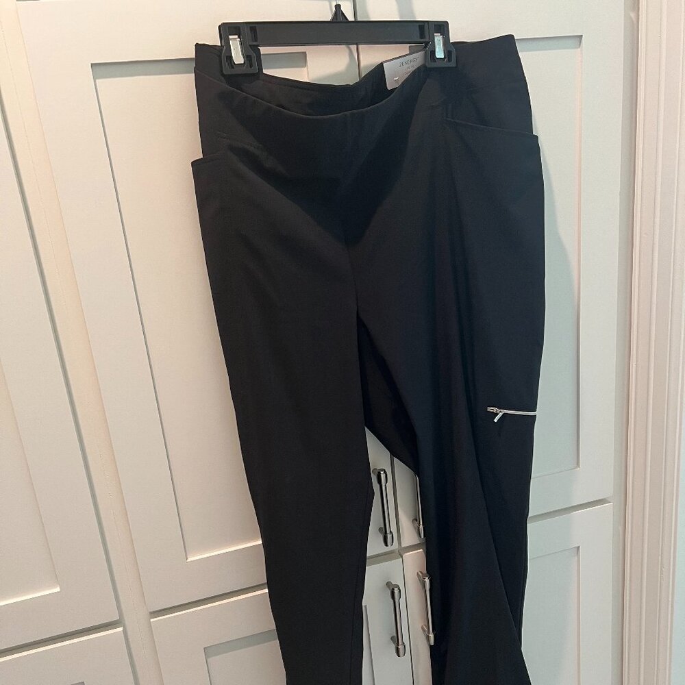 Chico's Zenergy Black Pants with adjustable drawstring toggle, Size 4 (20)
